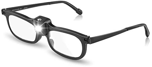 Delixike 200% Lupe mit Licht, LED beleuchtete Vergrößerungsbrille, helle Sicht Hände frei Lupe für Enge Arbeit, Schmuck, Handwerk, Lesen, Hobby