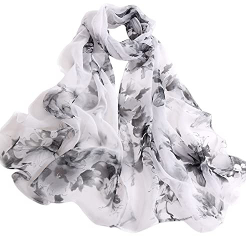 FAIRYGATE Seidenschal Chiffon Schal Damen Tüll Leichte Weich Lange Halstücher Sonnenschutz Stola Durchsichtiger Schal Frühling Herbst A4912