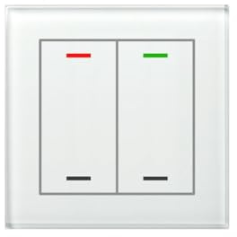 KNX Glas Knopf II Light 2-Wege RGBW weiß neutral