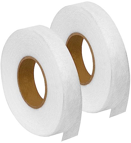 Eruinfang 70 Yards Saumband zum Aufbügeln Saumband Hemming Tape Saumband Selbstklebend Saumband Zum Nähen,für Kleidung, Hosen, Jeans, Vorhänge und Stoffe(Weiß)