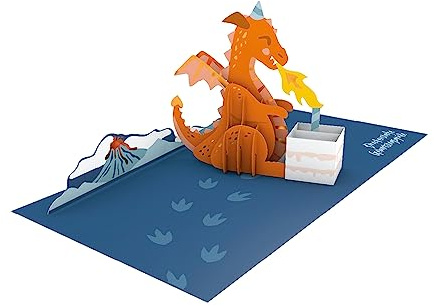 Grafik-Werkstatt |Pretty Pop-Up Karte | dreidimensional | Drachenstarke Geburtstagsgrüße
