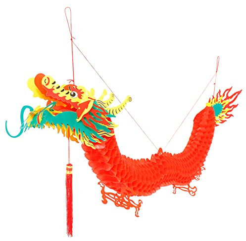 Angoily 1.5m Chinesische Drachenlaterne Kunststoff Frühlingsfest Hängedekoration Für Neujahr Fenster Tür Baum Traditionelle Chinesische Jahr Laterne Für Festliche Party Atmosphäre