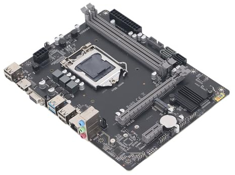 Carte Mère H81M LGA 1150, Carte Mère PC pour Ordinateur de Bureau, Processeur LGA 1150 Broches 4/5 Génération, Carte LAN Gigabit, 2X DDR3, 4X USB2.0, 2X USB3.0, 2X SATA2.0, 2X