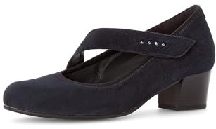 Gabor Damen Riemchen Pumps, Frauen Absatzschuhe,Komfortable Mehrweite (H),high Heels,hochhackige Schuhe,stoeckelschuhe,Dark-Blue,40 EU / 6.5 UK