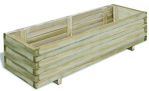 DYRJDJWIDHW blumentopf schwarz,blumentopf groß,blumenkübel,übertopf groß,Hochbeet 120x40x30 cm Holz Rechteckigpflanzkübel,pflanzkübel XXL,blumentopf mit füßen,