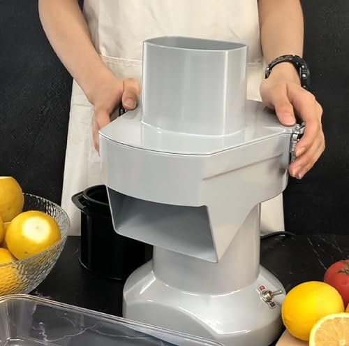 Cortadora De Verduras Eléctrica Comercial De 200 W, Máquina Cortadora 3 En 1, 180 Kg/h De Alta Eficiencia, Rallador De Patatas con Cuchillas para Cortar En Cubitos, Motor De CC, Gran Potencia