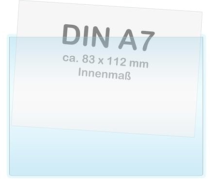 KLEBESHOP24 Selbstklebetaschen | Sichthüllen selbstklebend | Rechtecktaschen transparent | Klarsichthüllen zum Kleben (DIN A7 | breite Seite offen | 20 St.)