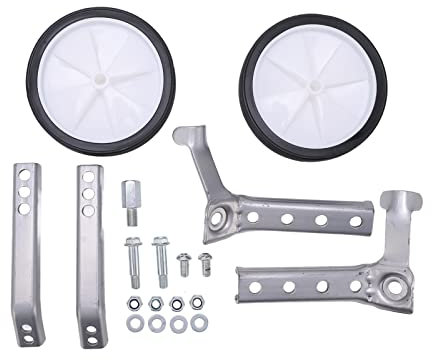 Fahrrad-Stützräder, Fahrrad-Stützräder, Stützräder für Kinderfahrräder, Verstellbares Stahl-Kunststoff-Fahrhilfsrad-Set für 18 Bis 24 Zoll Kinderfahrräder (GREY)