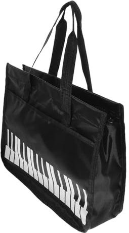 Toyvian Notenblatttasche A4 Spritzwassergeschützt Für Geigenblätter Und Partituren Leicht Mit Reißverschluss Elegantes Klaviertastaturmuster Instrumentenzubehörhalter