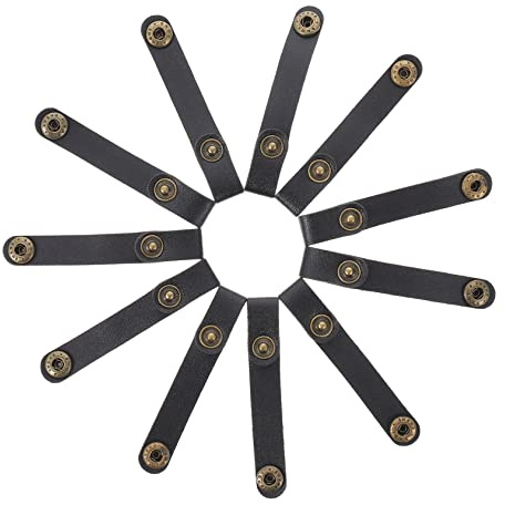 DOITOOL 48pcs Leather Cable Winders Pu Data Cable Organizers for Earphones Chargers Wires Compact Belt-type Design for Desk Nightstand Organization Durable Practical for Tidy Spaces