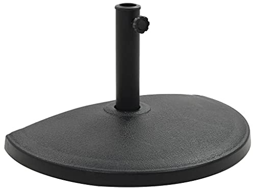 Juroupi Socle Demi-Rond de Parasol Polyrésine 15 kg Noir,Pied De Parasol,Pied De Parasol Lourd,Pied De Parasol sur roulettes