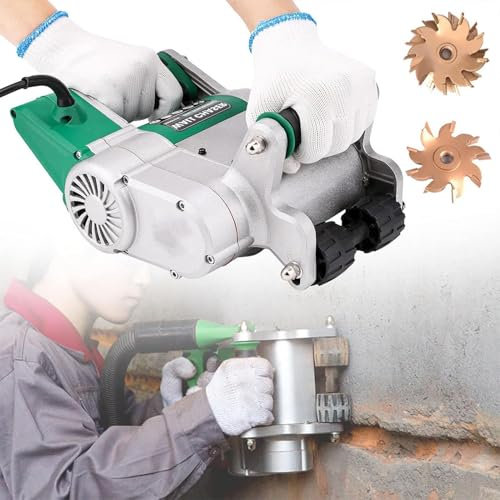 QUTBAG 1100W Electric Wall Chaser, 25-35mm Width Wall Groove Cutting Machine, 2000R/MIN Wall Slotting Machine with Depth Adjustable, for Granite Marble Concrete Stone