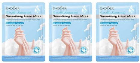 FashionCha Paquete de 3 mascarillas para manos, cuidado para talones agrietados, ideal para hombres y mujeres, Rosa