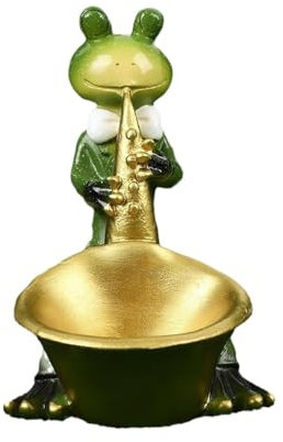 Milageto Blumentopf in Froschform, Tier-Pflanzgefäß, Dekoration, Blumentopf, Kunstharzstatue für Bauernhof, Innen- und Außenbereich, Pflanzen im Bauernhaus, Trompete 9x11x13cm