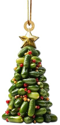 Weihnachtsbaum Hängende Ornamente Lustige Gurke Hängende Ornament Acryl Weihnachtsgurke Anhänger für Weihnachtsbaumschmuck