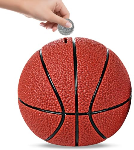 Alcancía De Baloncesto,15 CM Hucha De Baloncesto,Banco De Dinero De Baloncesto,Alcancía Deportiva para Niñas Y Niños,Idea De Regalo,Decoración del Hogar