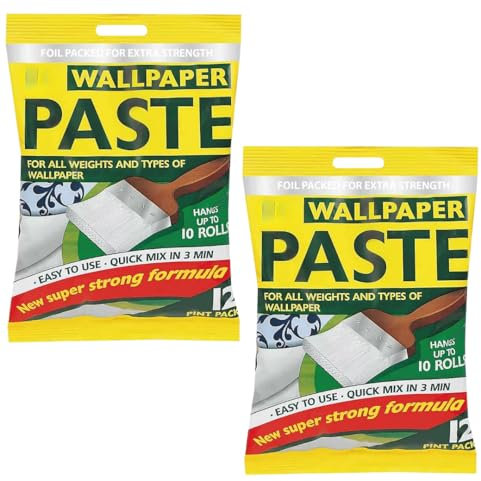 SOTL® X2 Wallpaper Paste 12 Pint Pack New Super Strong Formula Heavy-Duty Adhesive For All Wallpaper Types Easy Mix