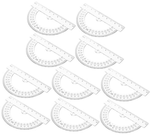ROMISBABA 10piezas Transportador De Plástico Para Matemáticas y Geometría Herramienta De Dibujo Transportador