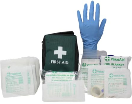 Value Aid 40 Piece First Aid Kit in Small Travel Bag for Home Car Holiday and Workplace