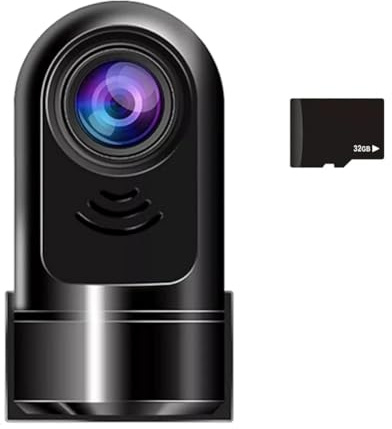 XUJIAN Mini Telecamera per Auto ADAS con Rotazione A 360° e 1080P HD, con Scheda da 32 GB, modalità Parcheggio 24 Ore su 24/Visione Notturna/Rilevamento del Movimento