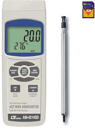 i-POOK HOT WIRE ANEMOMETER AM-4214SD with Air velocity/Air temperature/Type K/J thermocouple thermometer Multi-Function Hot Wire Anemometer real-time data logging made in Taiwan