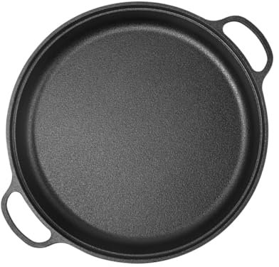 NAMOARLY Sartén De Hierro Fundido De Asas Binaurales Para Tortillas Pancakes y Parrilla Sin Recubrimiento Apta Para Cocinas De Inducción