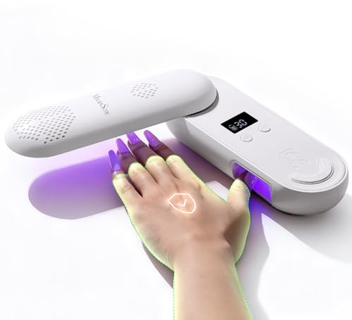 MelodySusie Compact Cordless UV Nail Lamp, P-PLUS20F with Innovative Rotatable Panel & UV Protection Design, Rechargeable UV Light Cures All Gels, Especially Rhinestone Glue & Liner Gel Polish Pink