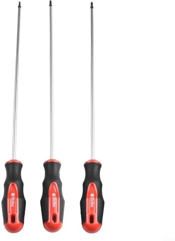 Eawfgtuw Kit de destornilladores Torx extralargos de 400 mm, herramientas de reparación magnéticas, mango de goma ergonómico, acero al cromo vanadio T15-T30 para espacios reducidos (T15+T20+T25)