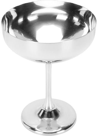 Hztyyier Dessertbecher aus Edelstahl Zum Servieren, mit Fuß, Eisbecher in Kelchform, für Obstsalat, Pudding, Ideal für Zuhause, Hotels, Partys (A)