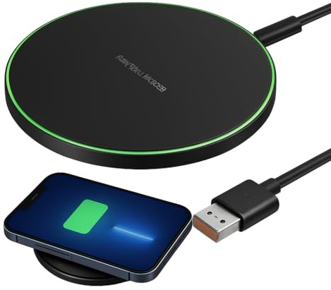 Caricabatterie wireless a induzione da 15 W, caricabatterie rapido Qi con cavo USB-C, compatibile con smartphone e cuffie abilitati Qi, caricabatterie a induzione, caricatore wireless, caricatore