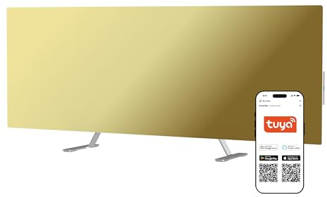 JOULE Production Calefactor Inteligente 700 W – Infrarrojo & Convector Eléctrico con Vidrio Templado, Eficiente & Silencioso, Control por App (TUYA), Portátil y de Pared, Hecho en UE