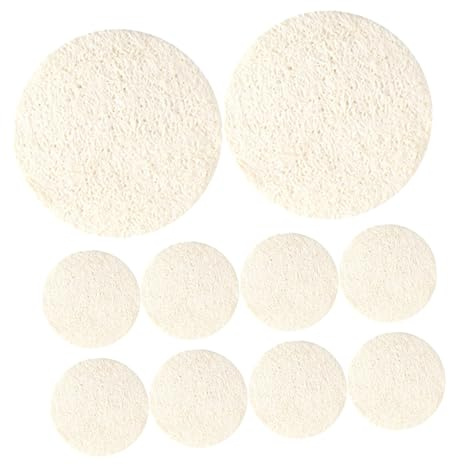 LRXIYODE Luffa Peeling Pads 10 Stück Gesichtsschwämme Aus Natürlichen Luffafasern Sanftes Peeling Und Tiefenreinigung Kompakte Größe 5,5cm Gesichts Und Körperreinigung Für Unterwegs