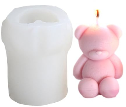 Molde de vela de oso | Molde de silicona 3D de oso lindo, molde de animales para hacer velas para decoración del hogar, manualidades, fabricación de jabón