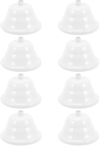 TOMETURE 8-teiliges Baldachin-Set – 3,54 Zoll (ca. 9 cm) große, glockenförmige Deckenabdeckung – Vintage-Metall-Montageplatten für Kronleuchter zum Selberbauen von Kristall-Pendelleuchten, Weiß