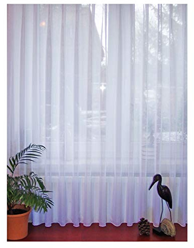 SeGaTeX home fashion Fertigstore Langstore Sophie Store Gardine Vorhang komplett Sablé weiß 240 x 600 cm