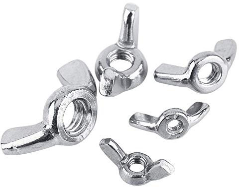 FTVOGUE 10 Unids DIN315 M3-M8 Acero Inoxidable SS316 Ala Tuerca Mariposa Tuercas Muebles Sujetador Suministros(M4)