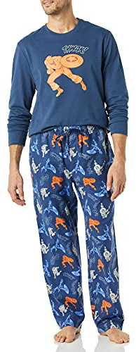 Amazon Essentials Disney | Marvel | Star Wars Herren Schlafanzug-Schlaf-Sets Flanell, Marvel Captain America - Mens, XXL