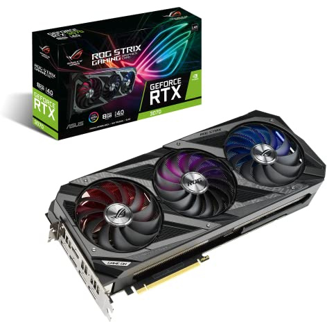 ASUS ROG Strix RTX 3070 V2 Scheda Grafica, 8 GB GDDR6, PCIe 4.0, HDMI 2.1, DisplayPort 1.4a, PSU Consigliata 750W, Illuminazione RGB, GPU Tweak II, Ventole Axial Tech, GPU Tweak II, LHR, Nero