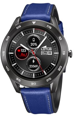 LOTUS Montre pour Homme 50012/B Smartwatch Boîtier en Alliage Gris Bracelet en Cuir Bleu