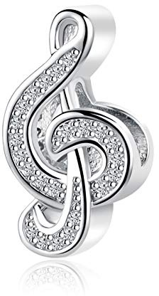 SBI Jewelry Breloque clé de sol pour bracelet, note de musique, pour femme, anniversaire, anniversaire de mariage, compatible avec les bracelets à breloques Pandora