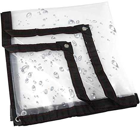 RGRE Bâche Transparente Imperméable avec Œillets 5x5m, Bâche Transparente Renforcé, Bâche Imperméable Exterieur, Bâche en Plastique PVC pour Balcon, Terrasse, Pavillon, Terrasses
