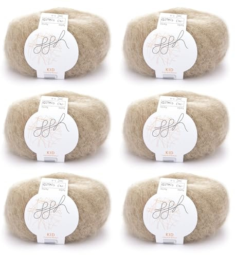 ggh Kid Box - 6 Knäuel Strickwolle aus Kid Mohair - 143 - Beige