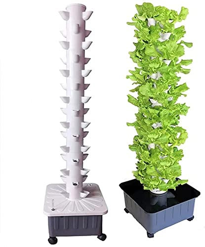 BEESOM Hydroponik Wachstumssystem Anzuchtsysteme, Hydroponik-Turm, Soilless Kultivierung Gemüsepflanze Wachsen Kit, Obst und Gemüse mit Hydratisierungspumpe, Adapter, Netztöpfen