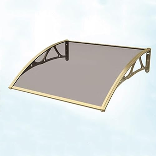 Auvent de Porte , Marquise avec Cadre rn Polycarbonate Transparent et Aluminium, Abri Banne Entrée, pour Protection Solaire Extérieure, Protection Contre La Pluie ( Color : Brown , Size : 60x80cm )