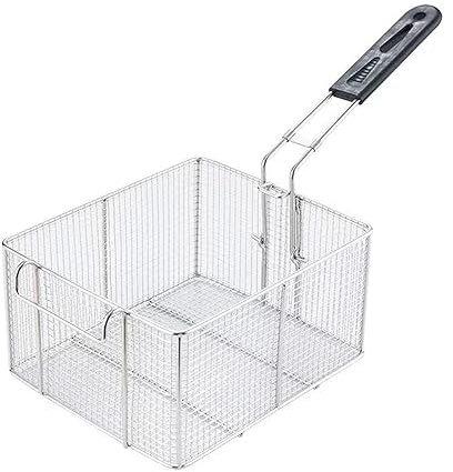 Filtre alimentaire en acier inoxydable pour friteuse à frire - Cadre de frites - Filtre carré - Cryptage - Passoire en forme de passoire à frire en maille (couleur : noir)