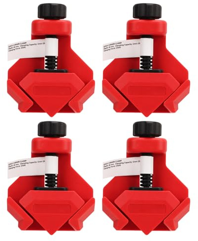 4 Pcs Corner Clamps for Woodworking, 90 Degree Right Angle Wood Clamp Corner Clip Fixer Ruler Square Clamp for DIY Hand Tools Making Cabinets Furniture Repair Connection Welding Drilling