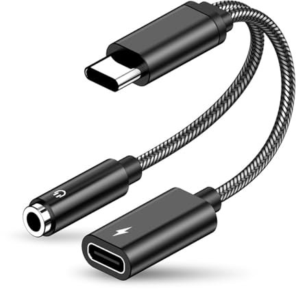 SHUBEIEUMI Adattatore per Cuffie USB C e Ricarica, 2 in 1 Adattatore Jack 3.5 Sdoppiatore Cavo Aux Type C Audio Convertitore, per MacBook, Samsung Galaxy S23 S22 S21, Huawei