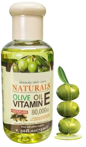Olive Vitamin E Skin Oil,Anti Aging Face Oil and Serum,Antioxidant Face Massage Oil,Face&Body,Vitamin E Body Oil for Dry Skin,Smooth Skin Tone & Relieve Itchy Skin,Hydrating Body Oil Moisturiser-75ML