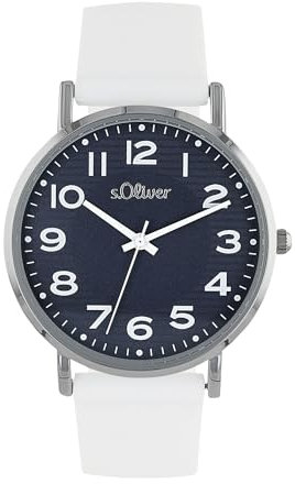 s.Oliver Armbanduhr Damen Quarzuhr Analog, mit Silikon Armband, Silber, 3 bar Wasserdicht, Kommt in Uhren Geschenk Box