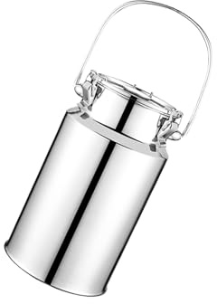 GoHaiDe Edelstahl Luftdichte Milchkanne mit Deckel Milchkannen mit DREI Verschlussclips und Silikondichtung zum